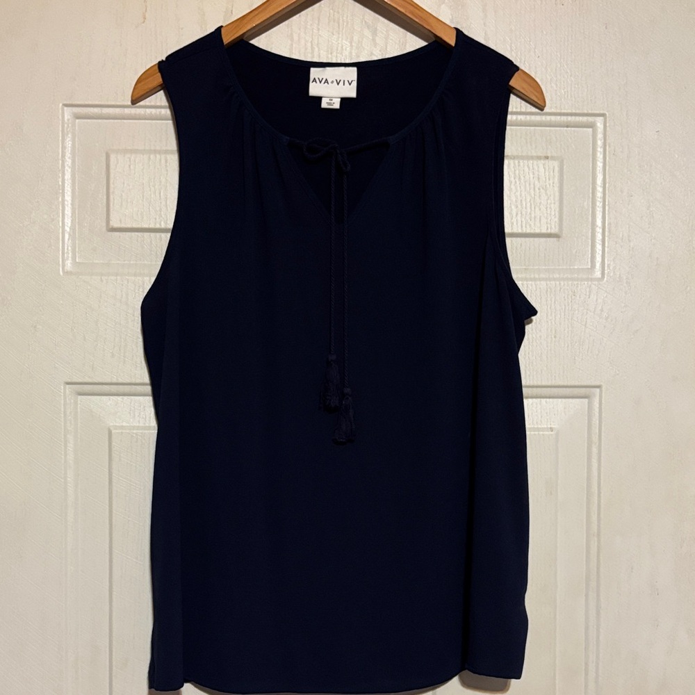 Ava & Viv Blue Sleeveless Knit Tank Top
